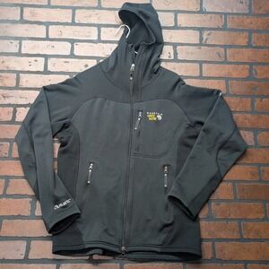 Mountain Hardwear Black Polartec Full Zip Hooded Technical Jacket Outdoor Mens L